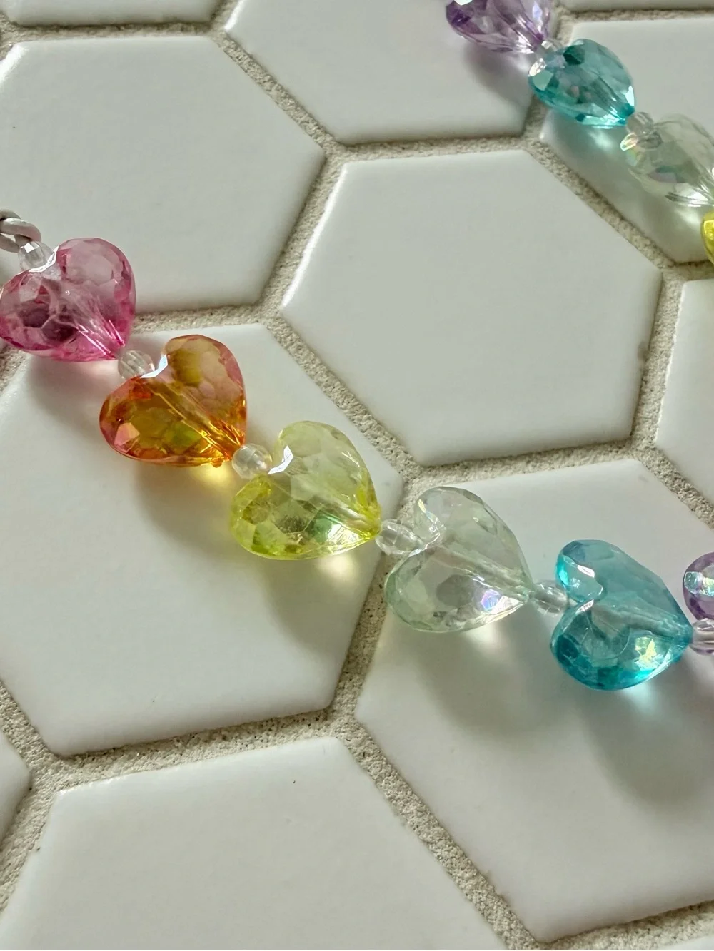 Multicolor Heart Bead Necklace - Women's Jewelry